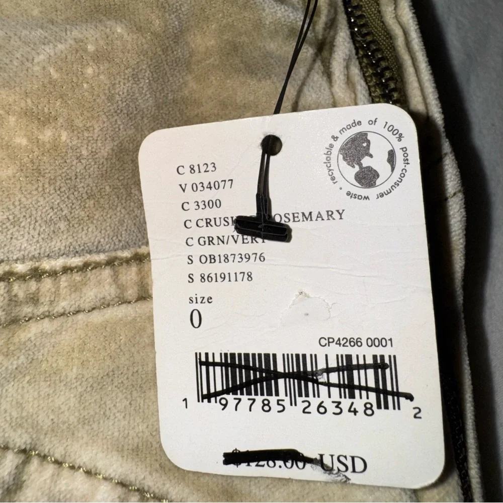 NWT Free People Flare Corduroy Pants with Zipper Stretchy Size 0 - Picture 3 of 12